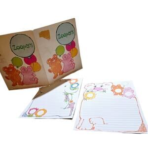 Vintage Zoopers Stationary For Children Groovy Paper Art